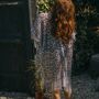 Silver Leopard Viscose Metallic Kimono Beach Coverup, thumbnail 3 of 5