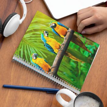 A5 Spiral Notebook Featuring Colourful Macaws, 2 of 2