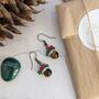 Christmas Pudding Earrings With Tigers Eye, thumbnail 2 of 11