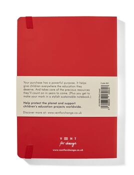 Red A5 Recycled Leather Lined Notebook, 2 of 6