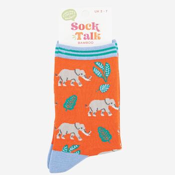 Women's Elephant Print Bamboo Socks, 4 of 5
