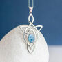 Genuine Larimar Celtic Knot Necklace In Sterling Silver, thumbnail 1 of 10