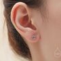 Lotus Flower Stud Earrings In Sterling Silver, thumbnail 1 of 12