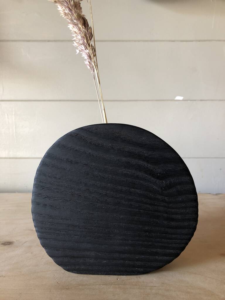 Minimalist Black Wooden Vase In English Ash By Natasha Craig Woodworker