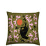 Pink And Green Illustrative Mudra Printed Cushion Cover, thumbnail 1 of 6