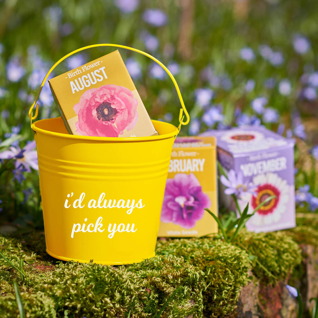 Personalised Grow Your Own Birth Flower Bucket Gift, 1 of 4