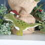 Tin Trex Dinosaur Christmas Tree Decoration, thumbnail 1 of 6