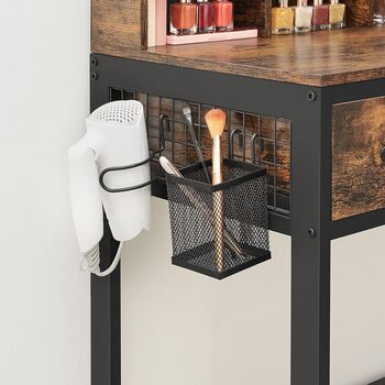 Dressing Table Set With Mirror, Stool, And Three Drawer, 5 of 11