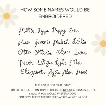 Personalised Girl White Name Cardigan,Baby Gift, 5 of 6