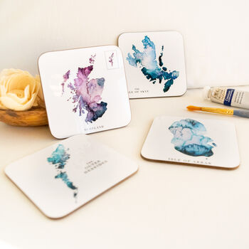 Scotland's Islands Watercolour Map Table Coasters, 5 of 8