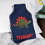 Stegosaurus Personalised Hot Water Bottle Cover, thumbnail 1 of 2