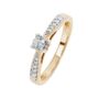 Yellow Gold Natural Diamond Engagement Ring, thumbnail 2 of 5