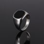 Stainless Steel Silver Signet Ring, Black Onyx Ring For Men, thumbnail 8 of 10