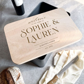 Personalised Bread Storage Bin With Engraved Wooden Lid, 5 of 7