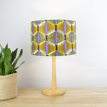 Lilac And Green Eyes African Print Lampshade, 3 of 7