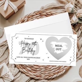 Personalised 70th Birthday Scratch Card, Surprise Gift Reveal, 3 of 9
