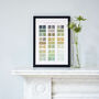 Green Watercolour Swatches Vintage Fine Art Print, thumbnail 1 of 4