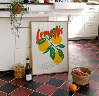 Retro Lemons Kitchen Print, 2 of 3