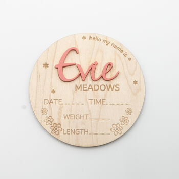 Personalised Baby Name And Stats Announcement Plaque, 5 of 12