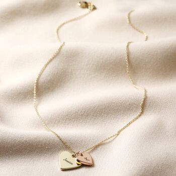 Personalised Double Wide Heart Charm Necklace, 7 of 9