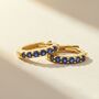 Sapphire September Birthstone Huggie Hoop Earrings, thumbnail 1 of 5