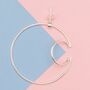 Sterling Silver Double Hoop Ear Cuff Stud Earrings, thumbnail 4 of 7