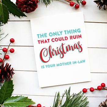 Merry Christmas Funny Card For Mum Or Mother In Law, 2 of 2