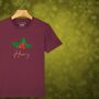 Glittery Holly Personalised Christmas T Shirt For Girls And Boys, thumbnail 1 of 10