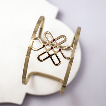 Birthstone Infinity Knot Cuff Bracelet, 5 of 11