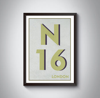 N16 Stoke Newington London Postcode Typography Print, 8 of 11