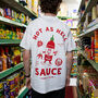 Hot As Hell Sauce Unisex Graphic T Shirt In White, thumbnail 1 of 7