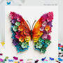 Blank Butterfly With Flowery Wings Card, Not 3D, thumbnail 1 of 12
