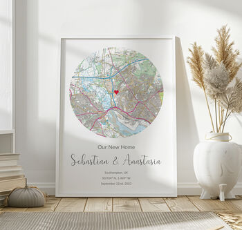 Our New Home Ordnance Survey Explorer Personalised Map Print New Home Gift, 2 of 12