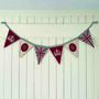 Union Jack Coronation Bunting In Hand Embroidered Wool, thumbnail 4 of 5