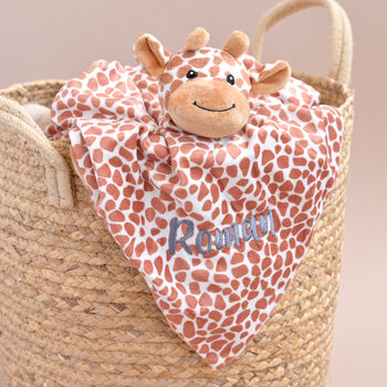 Personalised Giraffe Comforter – Baby Lovey Blanket, 5 of 9