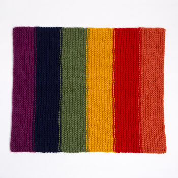 Bright Rainbow Blanket Knitting Kit, 2 of 6