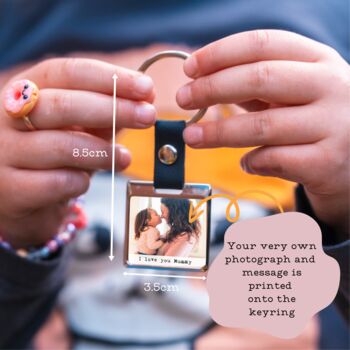 Personalised Family Photo And Message Metal Keyring, 2 of 2