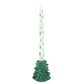 Green Fir Tree Taper Candle Holder, 2 of 2