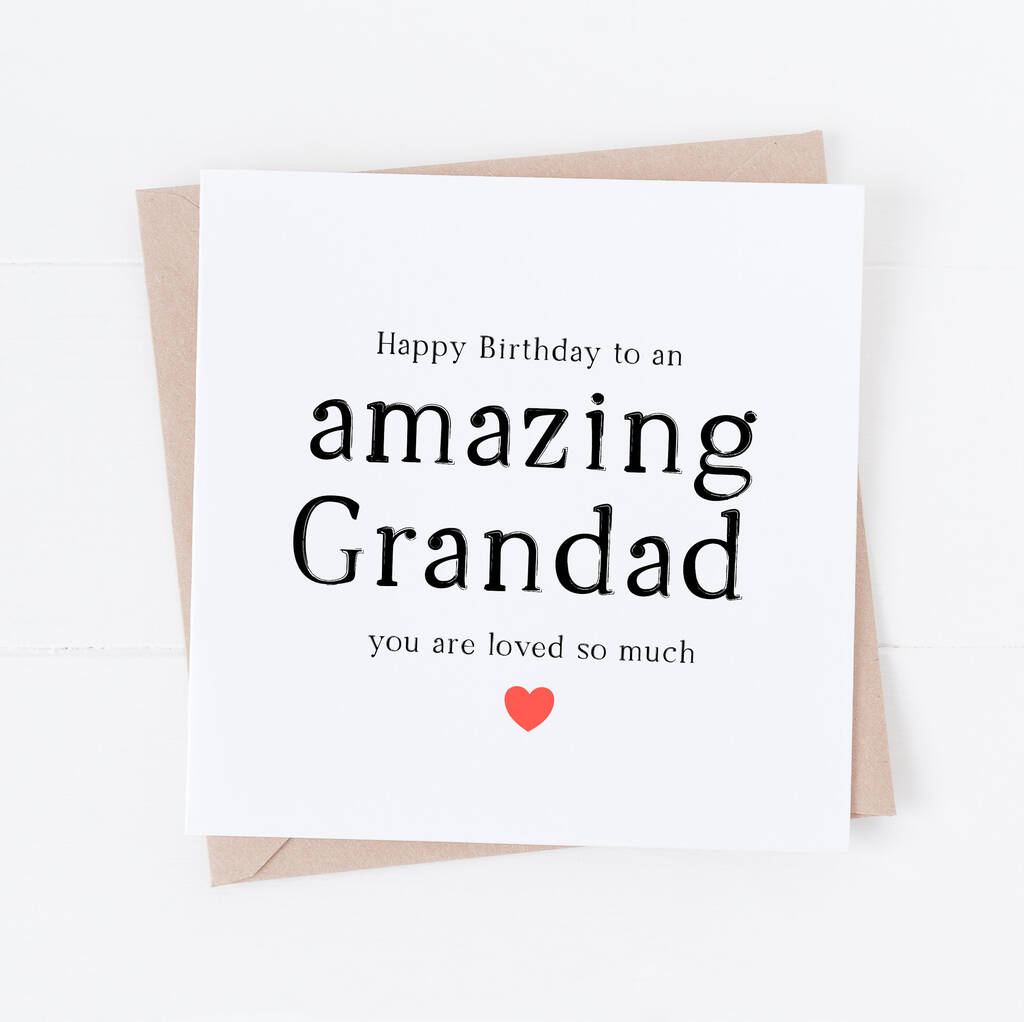Amazing Grandad, Grandpa, Papa Happy Birthday Card By Word Up Creative