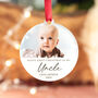 First Christmas As My Uncle, Personalised Photo Bauble, thumbnail 3 of 5