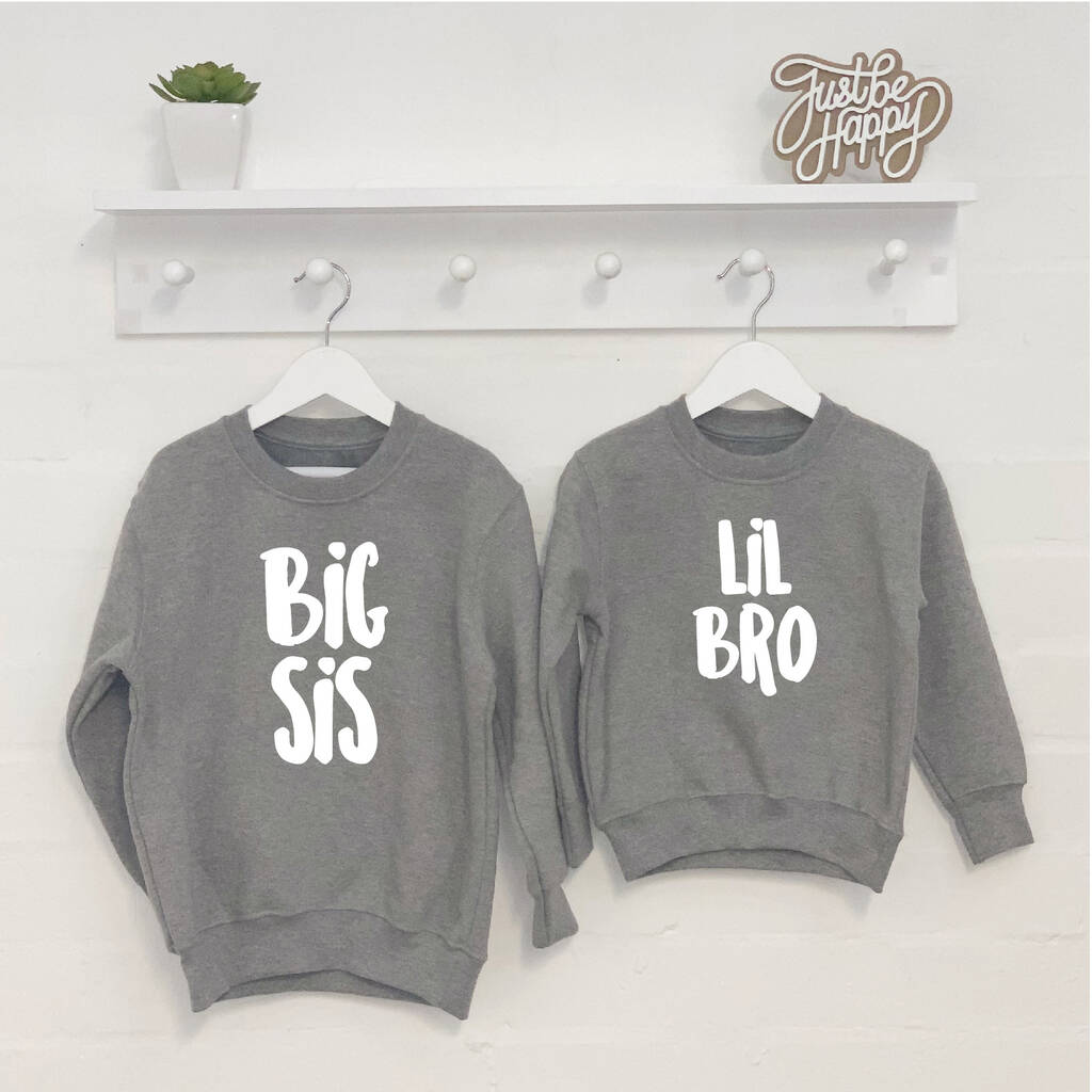 Big Bro Lil Bro Big Sis Lil Sis Sweatshirt Set By