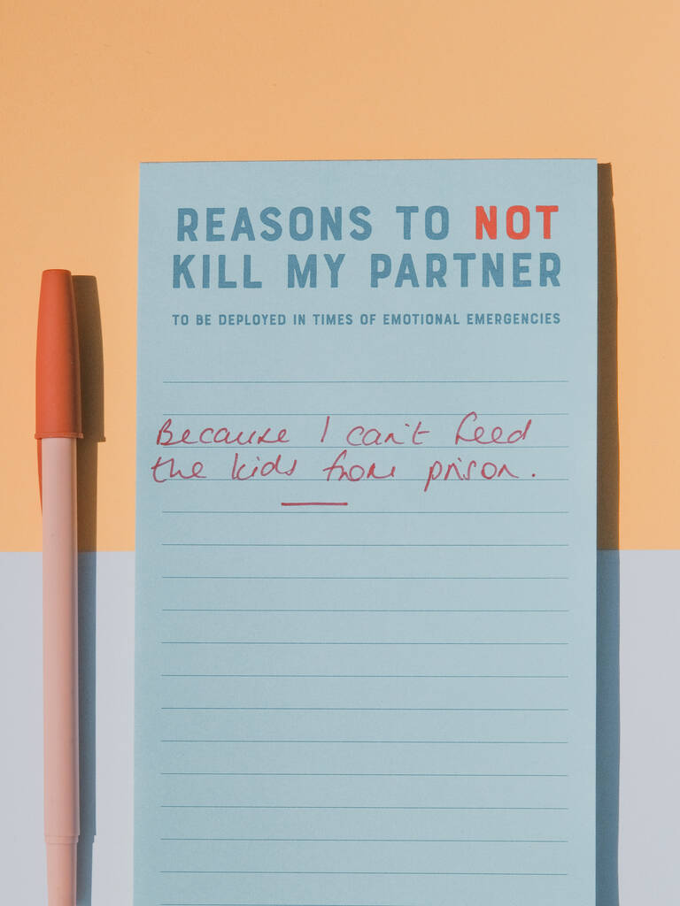 Reasons To Not Kill My Partner Notepad, 1 of 5