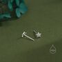 Sterling Silver Tiny Little Textured Star Stud Earrings, thumbnail 4 of 12