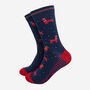 Festive Sausage Dogs Men's Bamboo Socks Gift Box Navy Red, thumbnail 4 of 4