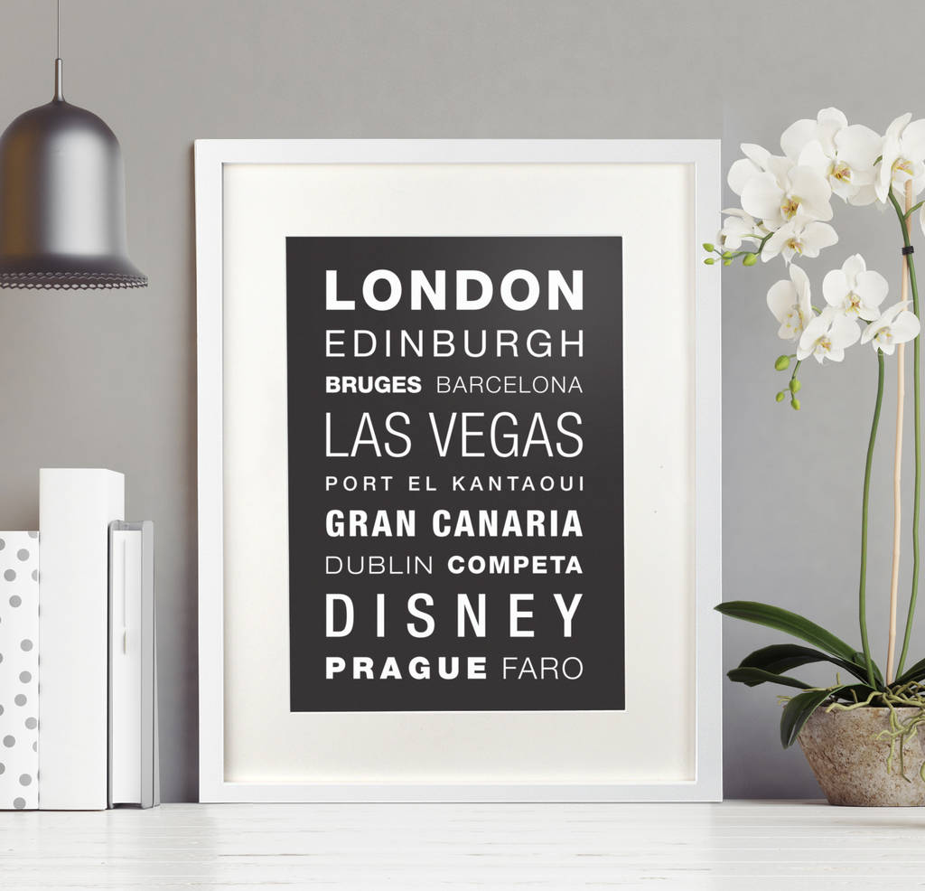 Personalised 'Favourite Destinations' Print, 1 of 6
