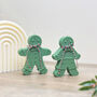 Green Gingerbread Man Christmas Candle Decoration, thumbnail 2 of 8