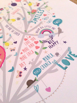 Personalised Baby Girl Happiness Tree Canvas, 6 of 6