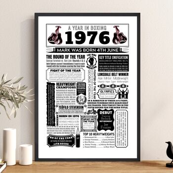 Personalised 50th Birthday Boxing Poster, Custom Gift, 2 of 12