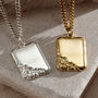 Square Bevelled Edge Strata Pendant Necklace, thumbnail 4 of 7