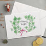 'Merry And Bright' Ivy Wreath Christmas Card, thumbnail 1 of 3